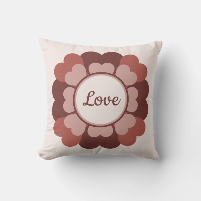 Heart Wreath  Throw Pillow (Front)
