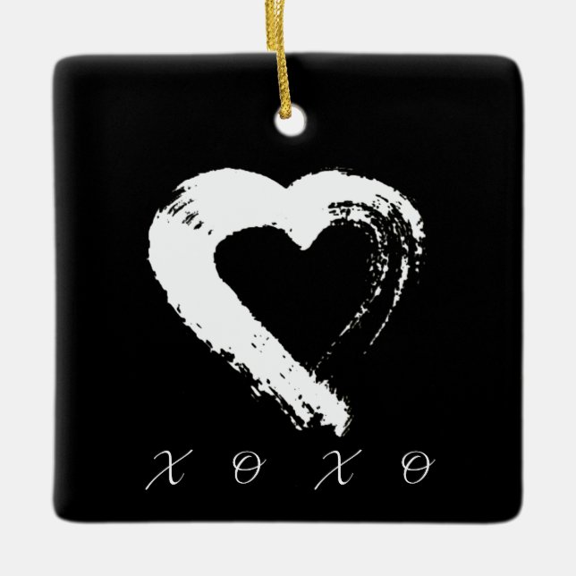 Heart XOXO Car Ornament (Front)
