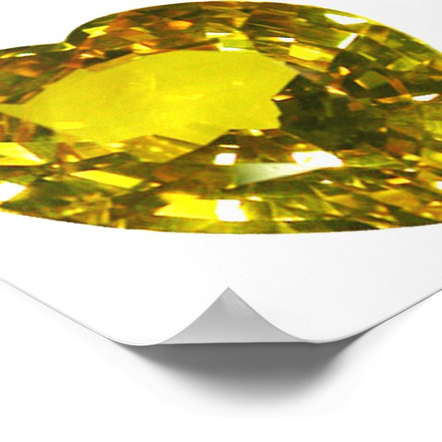 Heart Yellow Gemstone Poster (Corner)