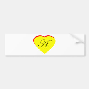 Heart Yellow Red A Wedding Invitation The MUSEUM Z Bumper Sticker