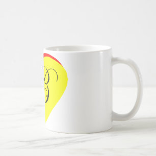 Heart Yellow Red B Wedding Invitation The MUSEUM Z Coffee Mug