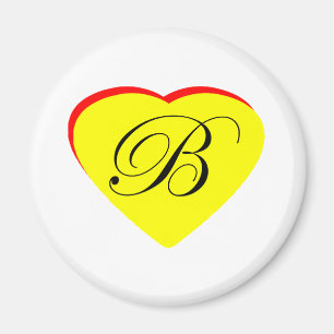 Heart Yellow Red B Wedding Invitation The MUSEUM Z Magnet