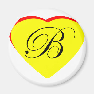 Heart Yellow Red B Wedding Invitation The MUSEUM Z Magnet