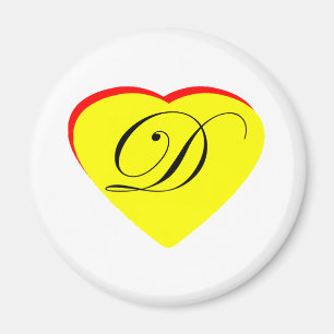 Heart Yellow Red D Wedding Invitation The MUSEUM Z Magnet