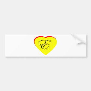 Heart Yellow Red E Wedding Invitation The MUSEUM Z Bumper Sticker