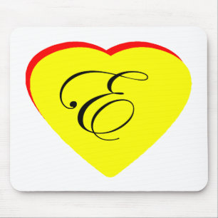 Heart Yellow Red E Wedding Invitation The MUSEUM Z Mouse Pad
