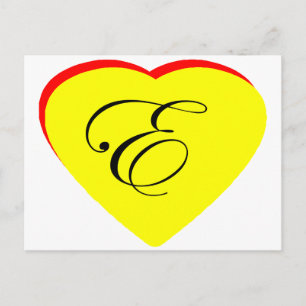 Heart Yellow Red E Wedding Invitation The MUSEUM Z Postcard