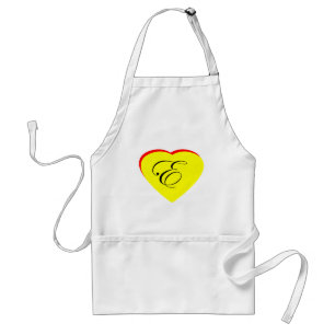 Heart Yellow Red E Wedding Invitation The MUSEUM Z Standard Apron