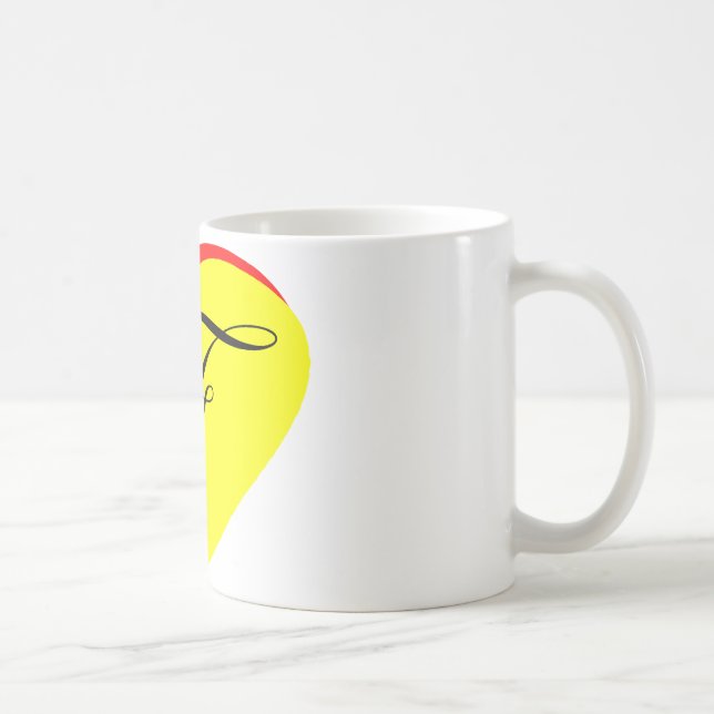 Heart Yellow Red F Wedding Invitation The MUSEUM Z Coffee Mug (Right)