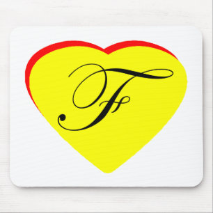 Heart Yellow Red F Wedding Invitation The MUSEUM Z Mouse Pad