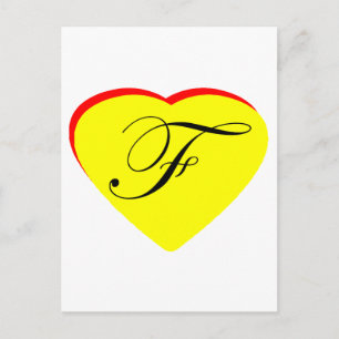 Heart Yellow Red F Wedding Invitation The MUSEUM Z Postcard