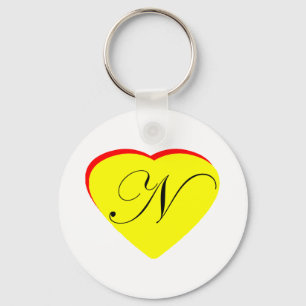 Heart Yellow Red N Wedding Invitation The MUSEUM Z Keychain