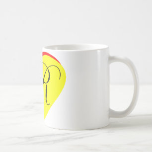 Heart Yellow Red R Wedding Invitation The MUSEUM Z Coffee Mug