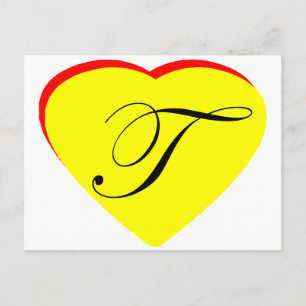 Heart Yellow Red T Wedding Invitation The MUSEUM Z Postcard