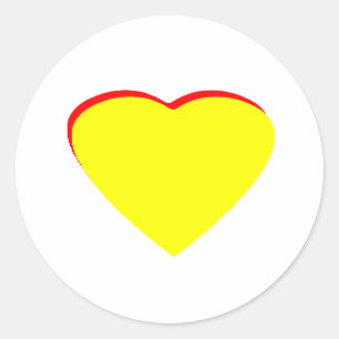 Heart Yellow Red Wedding Invitation The MUSEUM Zaz Classic Round Sticker
