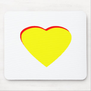 Heart Yellow Red Wedding Invitation The MUSEUM Zaz Mouse Pad