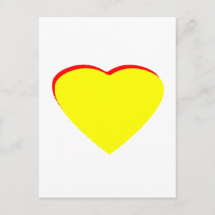 Heart Yellow Red Wedding Invitation The MUSEUM Zaz Postcard
