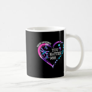 Heart You 988 Suicide Prevention Awareness Dragonf Coffee Mug