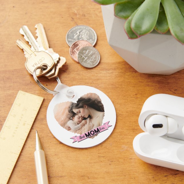 Heart You, Best Mom Ever Ribbon Keychain (Desk)