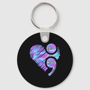 Heart You Don't Let Story End Suicide Prevention Keychain