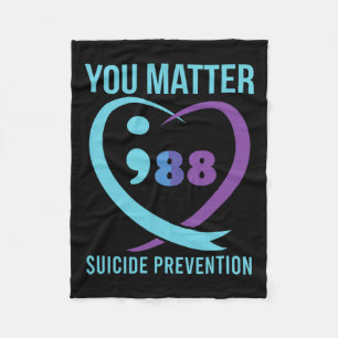 Heart You Problem 988 Suicide Prevention Awareness Fleece Blanket