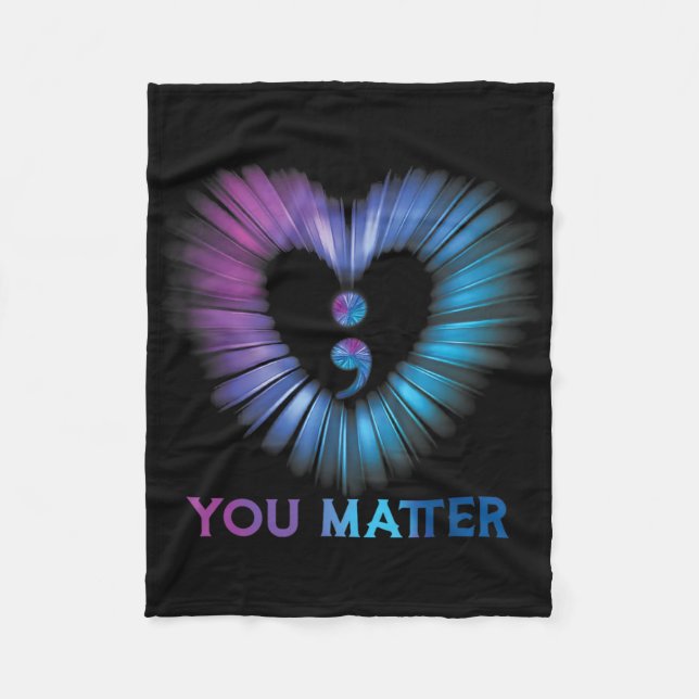 Heart You Problem 988 Suicide Prevention Awareness Fleece Blanket (Front)