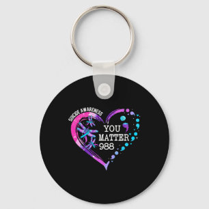 Heart You Problem 988 Suicide Prevention Awareness Keychain