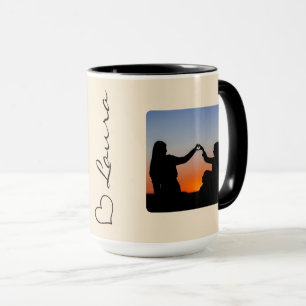 Heart Your Name Photo Script Custom Gift Mug