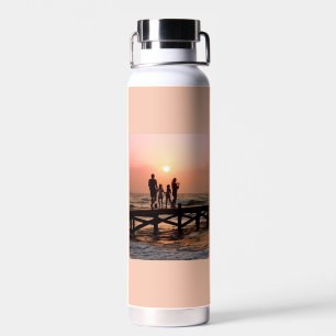 Heart Your Name Photo Script Custom Gift Water Bottle