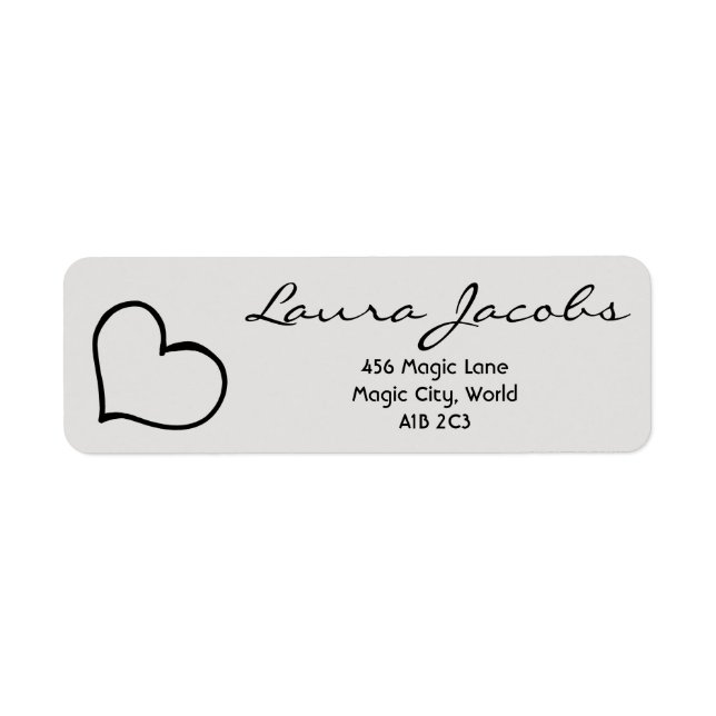 Heart Your Name Script Custom Gift Address Labels (Front)