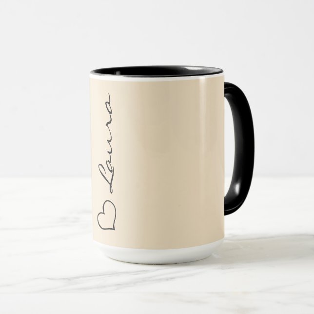 Heart Your Name Script Custom Gift Mug (Front Right)