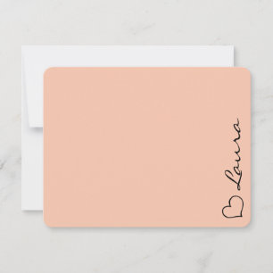 Heart Your Name Script Custom Gift Note Card