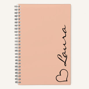 Heart Your Name Script Custom Gift Notebook