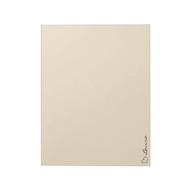 Heart Your Name Script Custom Gift Notepad (Rotated)