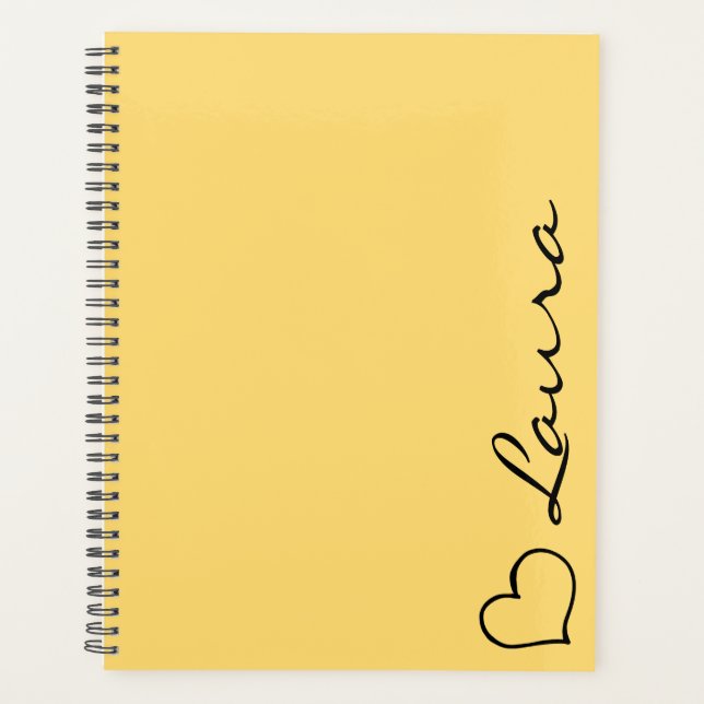 Heart Your Name Script Custom Gift Planner (Front)