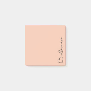 Heart Your Name Script Custom Gift Sticky Notes