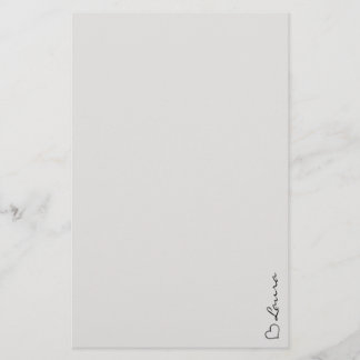 Heart Your Name Script Custom Stationery Paper