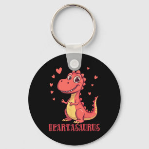 Heartasaurus Cute Dinosaur Valentine Design  Keychain