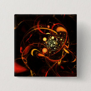 Heartbeat Abstract Art Button (square)