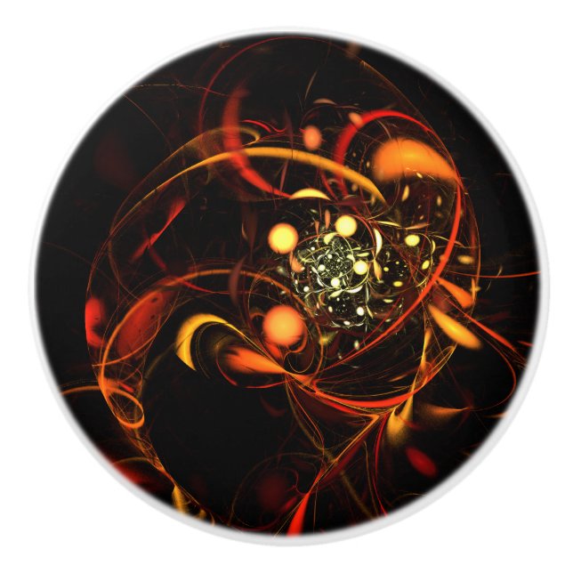 Heartbeat Abstract Art Ceramic Knob (Front)