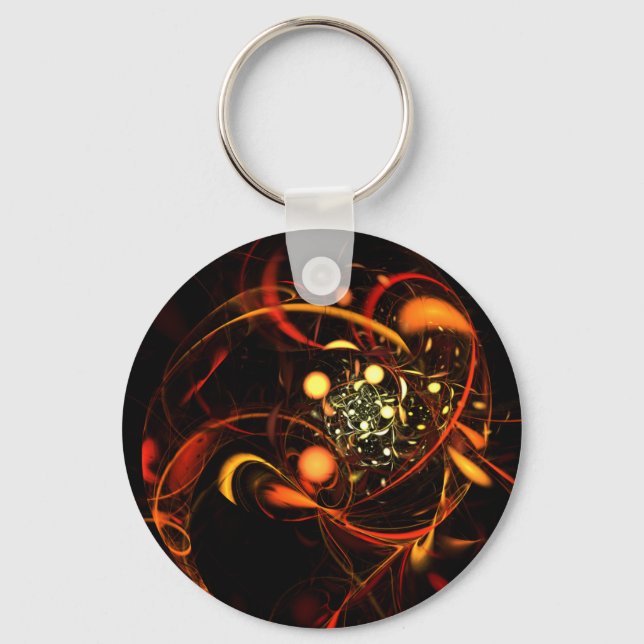 Heartbeat Abstract Art Keychain (Front)