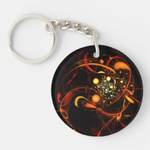 Heartbeat Abstract Art Keychain