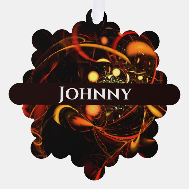 Heartbeat Abstract Art Ornament Card (Front)