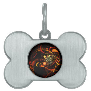 Heartbeat Abstract Art Pet ID Tag
