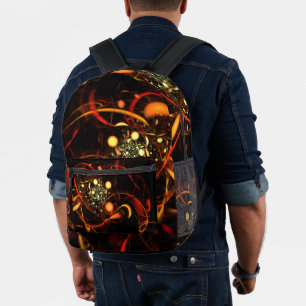 Heartbeat Abstract Art Printed Backpack