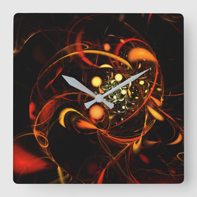 Heartbeat Abstract Art Square Wall Clock (Front)