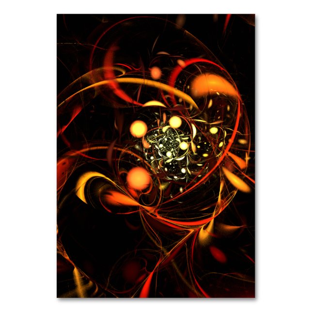 Heartbeat Abstract Art Table Card (Front)