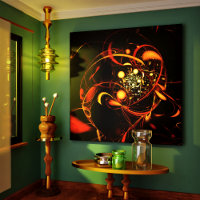 Heartbeat Abstract Art Wrapped Canvas Print