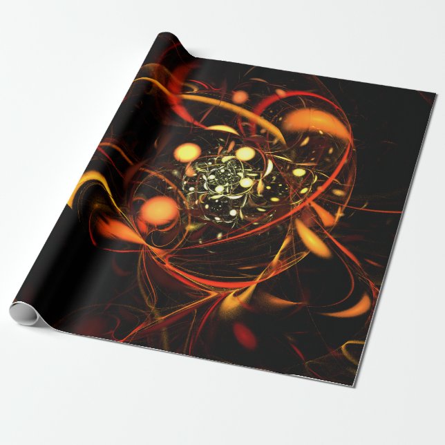 Heartbeat Abstract Art Wrapping Paper (Unrolled)