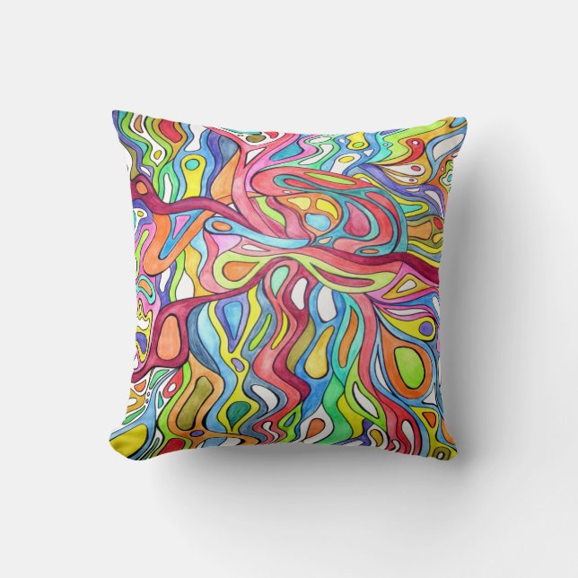 Heartbeat Abstract Pillow (Front)